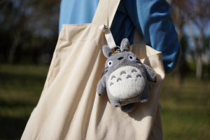 móc khóa dây đeo Totoro phong cách Hàn Nhật gắn túi vải