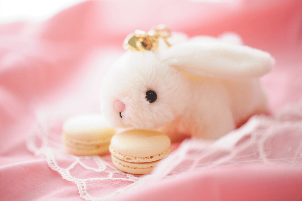 Móc khóa bông mềm hình thỏ trắng