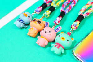 móc khóa điện thoại thú hoạt hình mini kèm dây đeo