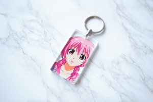 Móc khóa trong suốt chất liệu acrylic phong cách tối giản