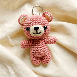 Móc khóa hình gấu bông đan len dễ thương bằng sợi len pastel