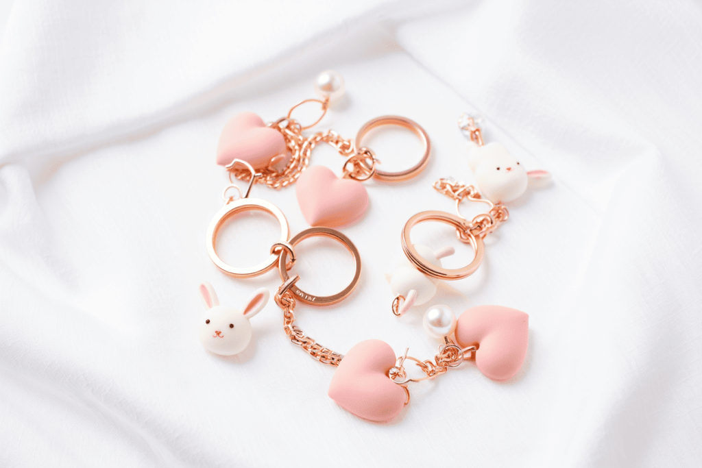 Móc khóa phong cách Hàn Quốc màu pastel nhẹ nhàng