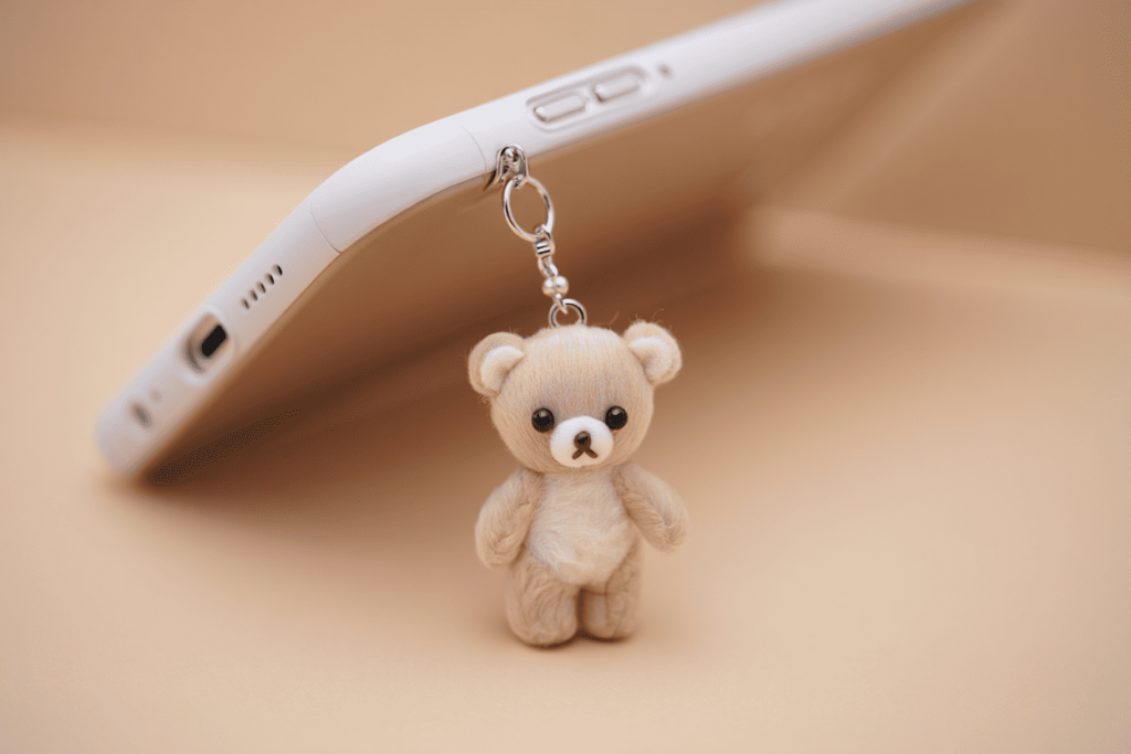 móc khóa gấu sữa mini nhồi bông treo điện thoại